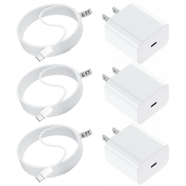 3PACK USBC Fast Charger iPhone[Apple MFi Certified] 20W PD TypeC