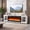 White, variant on Easoger Fireplace TV Stand for TVs up to 90", 80" TV Stand with 50" Electric Fireplace, Entertainment Center with Glass Doors, Black