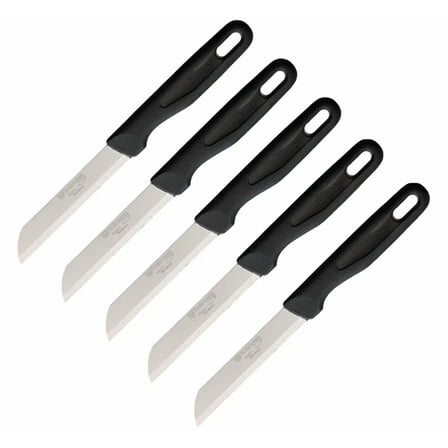 5 Pack Solingen Kitchen Fruit Knife 3.25" Solingen Steel Straight Blade Plastic