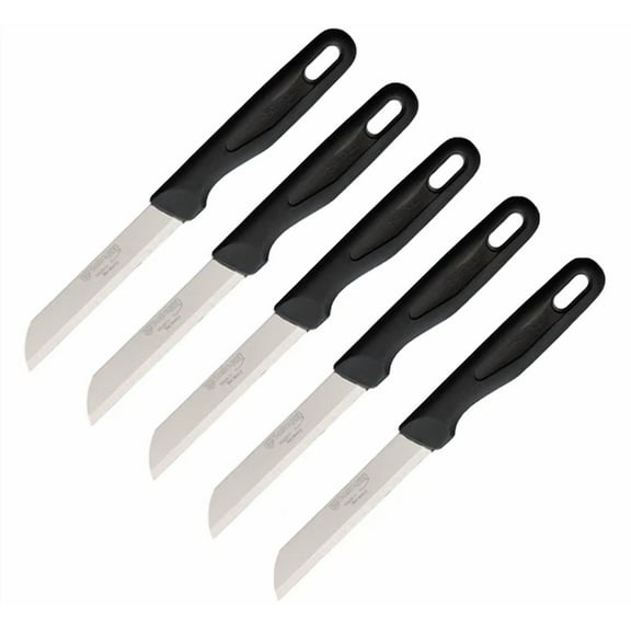5 Pack Solingen Kitchen Fruit Knife 3.25" Solingen Steel Straight Blade Plastic