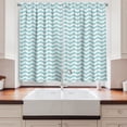 thumbnail image 2 of Ambesonne Retro Kitchen Curtains, Chevron Snowy Mountaintop, 55"x39", Pale Blue White, 2 of 3
