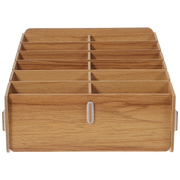 Game Cards Storage Box Portable Multi-grid Cards Sorter Wooden