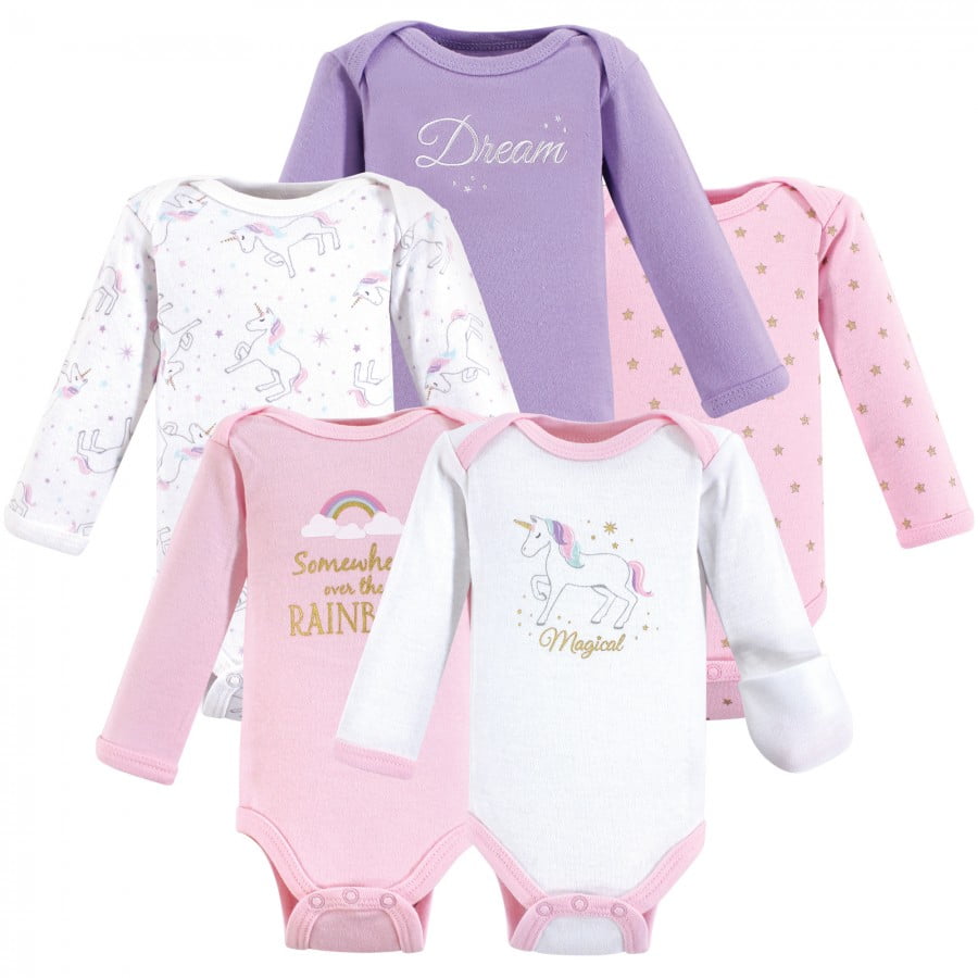 Preemie LongSleeve Bodysuits 5pk (Baby Girls)