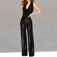 thumbnail image 2 of Mono ajustado con cierre de cremallera y cuello oscilante para mujer mono de talla grande traje diario, 2 of 9
