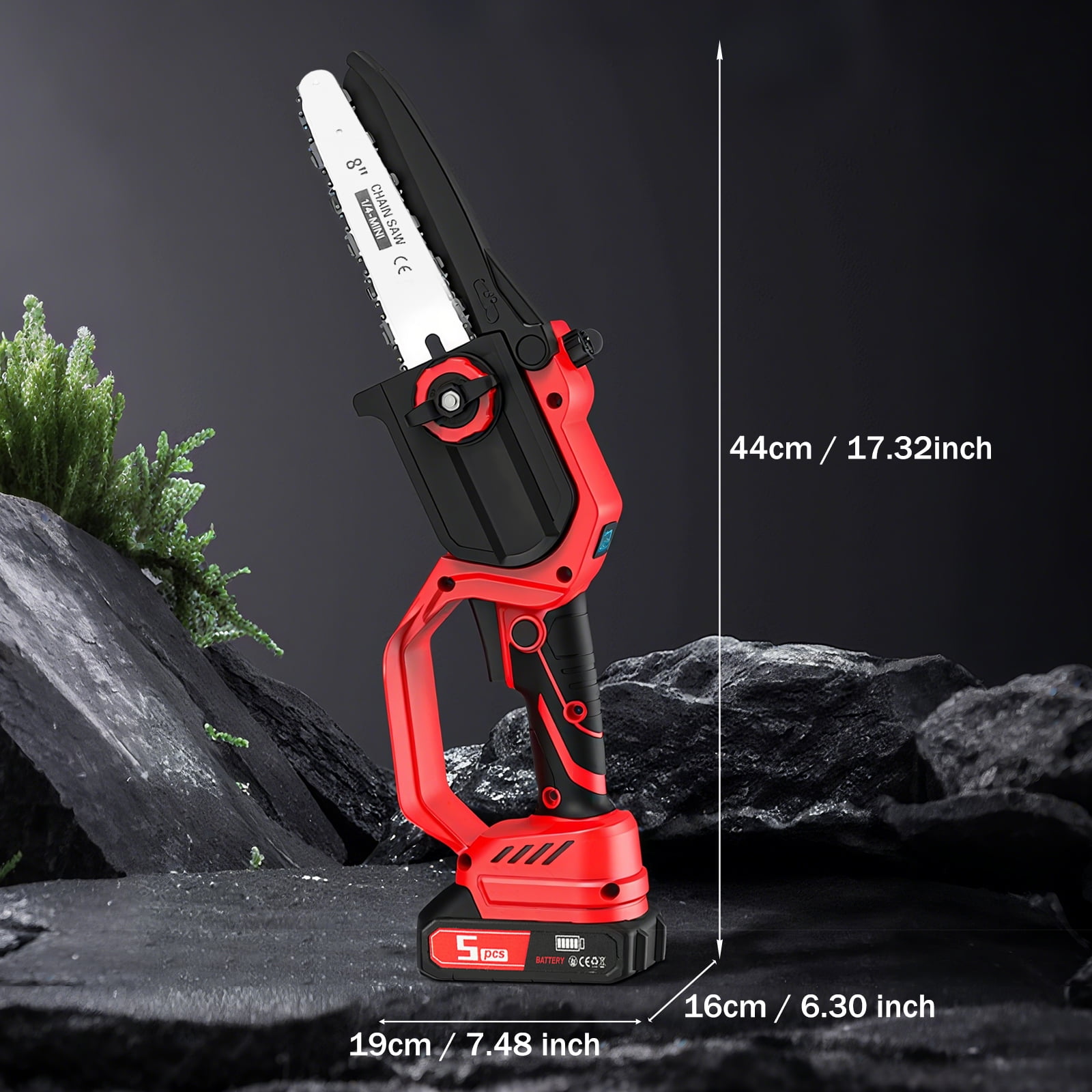 BAOKALER Mini Chainsaw Cordless，High-Speed Brushless Electric Chainsaw，2-in-1 Design Handheld Portable Mini Chainsaw Battery Powered for Tree Trimming Wood Cutting