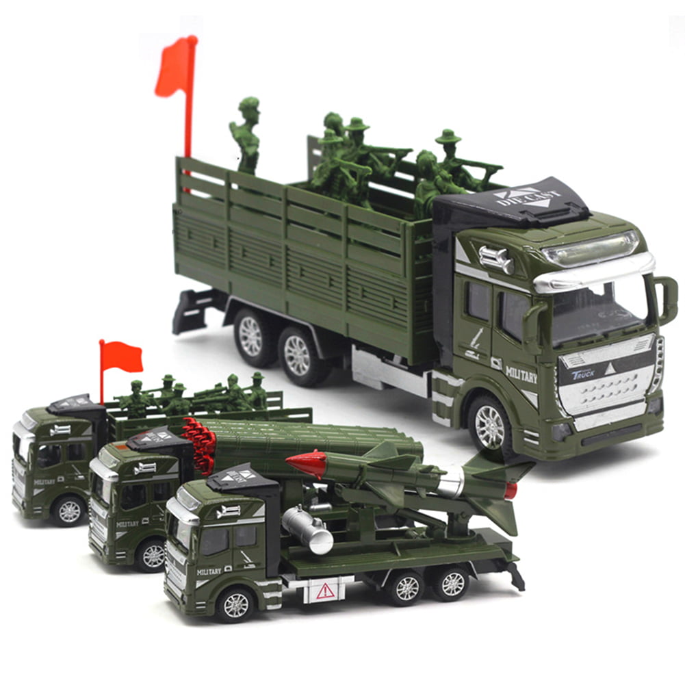 1:72 4D Hummer Missiles Truck Assemble Model Military Children Toy Boy Gift Ew 
