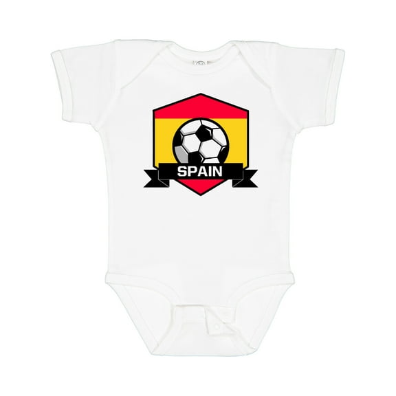 Inktastic Soccer Spain Flag Banner Boys or Girls Baby Bodysuit