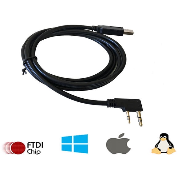 AYA USB Programming Cable with FTDI Chip for BaoFeng, Kenwood, AnyTone 2-Way Radios FTDI-USB-BOFG