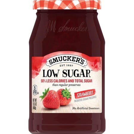 Smucker,S Low Sugar Strawberry Reduced Sugar Preserves, 15.5 Ounces