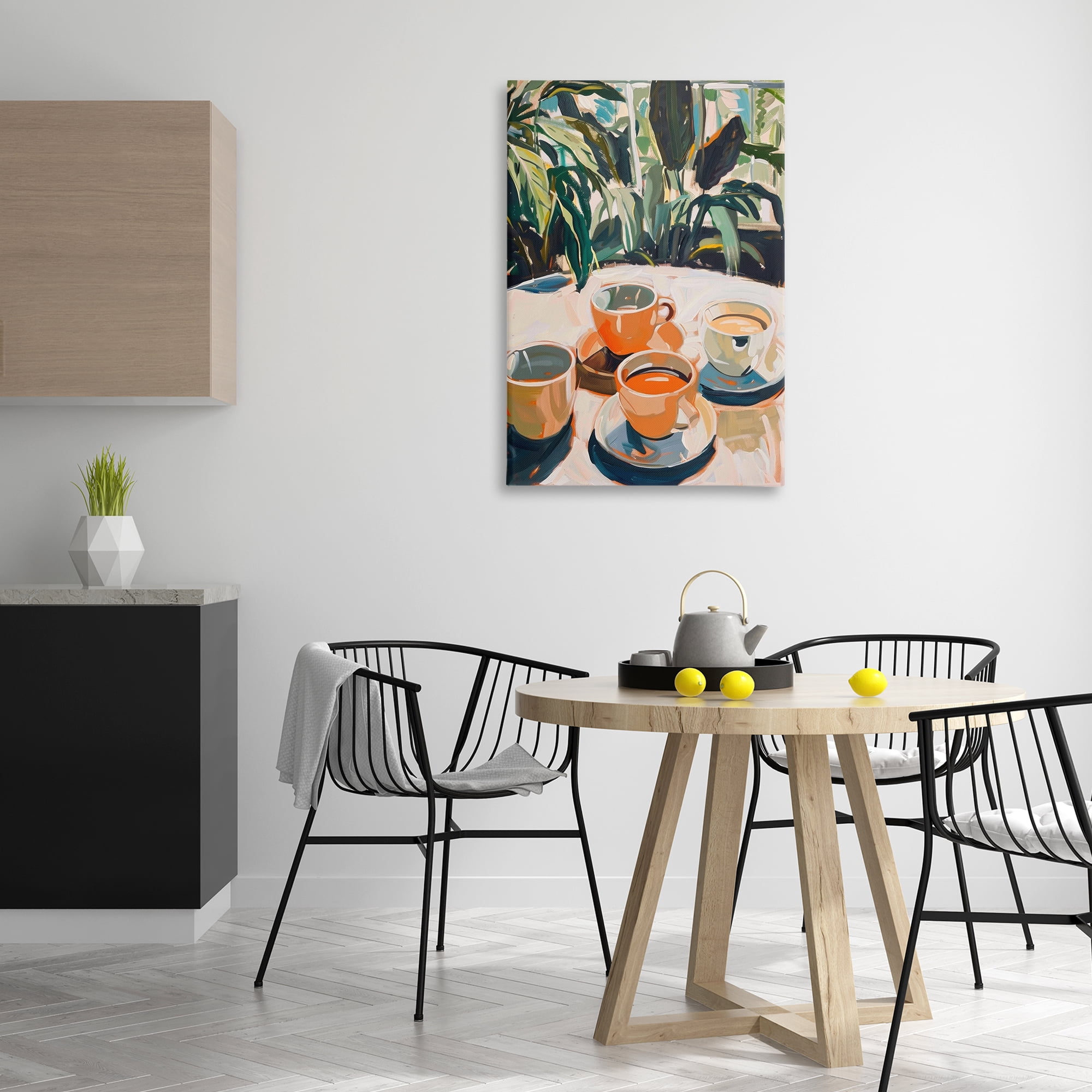 Stupell Industries Coffee Time Among Plants Food & Beverage Painting Wrapped Canvas Art Print Wall Art, 24 x 36