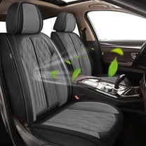 DIKSOAKR Seat Covers Fit for Hyundai Elantra 2012-2024 2025 Full Set Leather Seat Covers Breathable Waterproof Vehicle Seat Cushion (2 Row 5 Seat, Black&Grey)