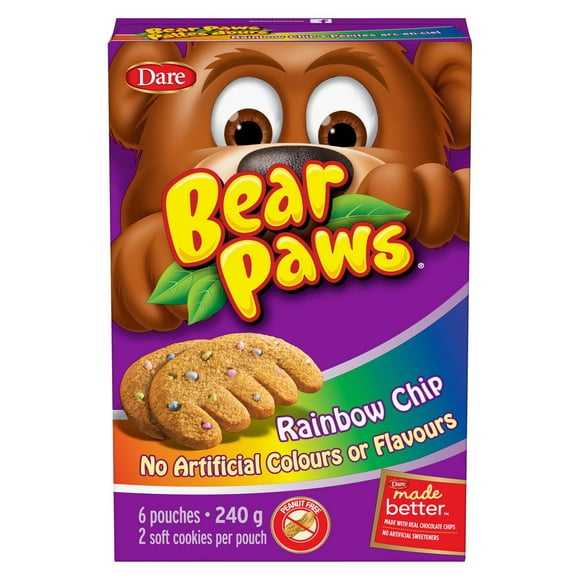Bear Paws Rainbow Chip Cookies, Dare, 240g
