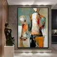 thumbnail image 4 of Character back, black back acrylic abstract oil painting, original male figure oil painting, modern wall art, elegant art,203*152cm (80*60) inches,stretched + black frame, 4 of 5