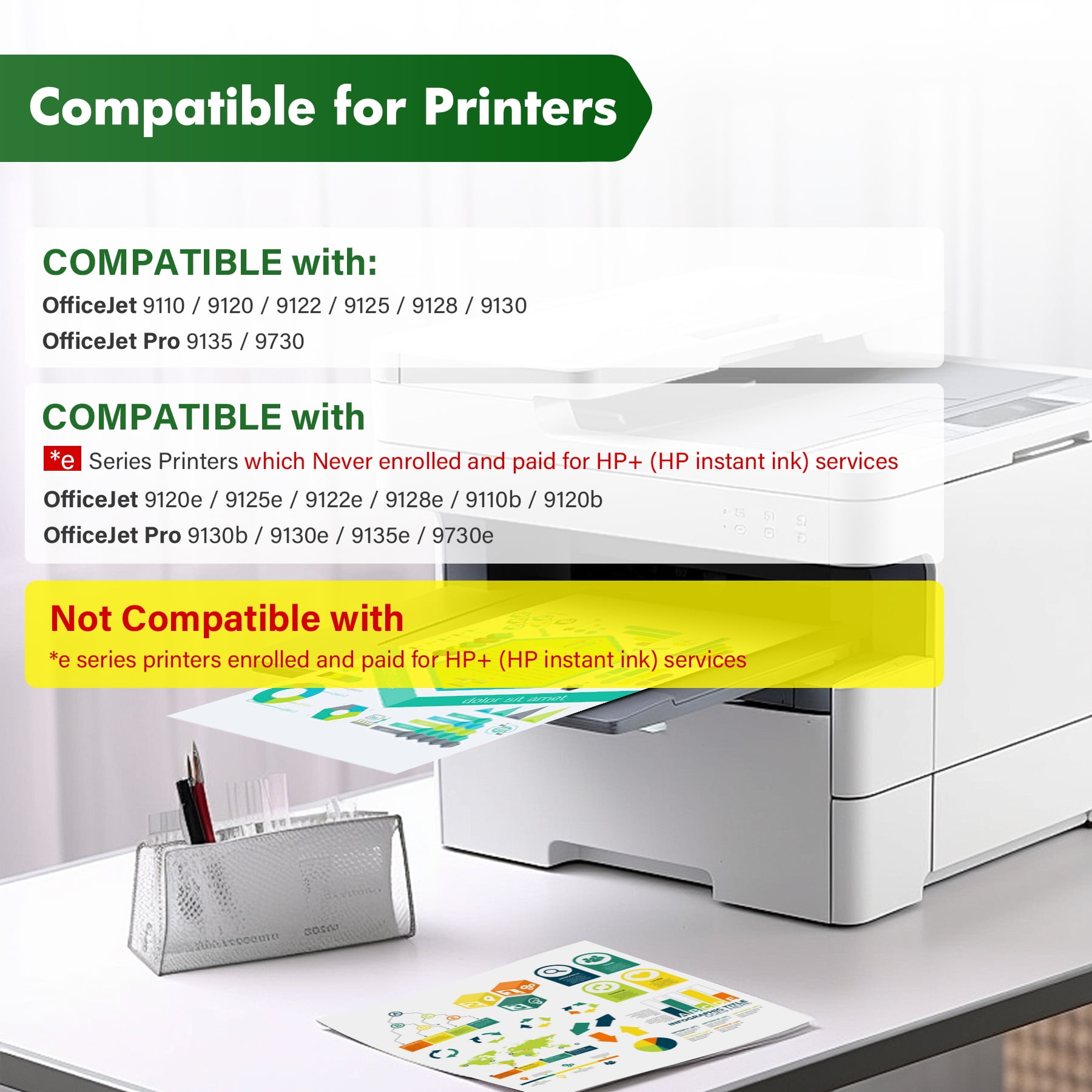 936E 936 Ink Cartridge Compatible for 936 936E HP Ink Cartridges for OfficeJet Pro 9125e 9120e 9730e 9130 9135e 9122e 9128e 9110b 9120b 9130b 9130e Printer(4-pack)
