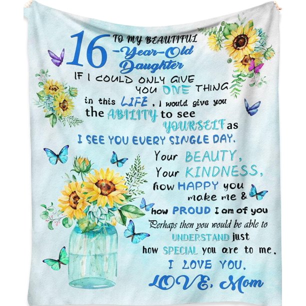 LHSHID Custom Blanket 16 Year Old Girl Birthday Gift Ideas Gifts for 16 Year Old Girls 16 Year Old Girl Birthday Gifts Blanket