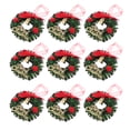 thumbnail image 2 of 10pcs Mini Christmas Wreaths for Tree Hanging Ornament Decor, 2 of 7