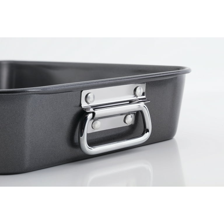 T-fal Easy Care Nonstick, Roaster with Rack, 10 x 15 Inch, Grey