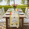 thumbnail image 4 of Table Runners 36 Inches Long Dress Scarves, Yellow Truck Farmhouse Kitchen/Dining Table Runner, Short Coffee Tablerunners, Spring Bees Honey Daisy Black Buffalo Plaid 13x36 Inch, 4 of 9