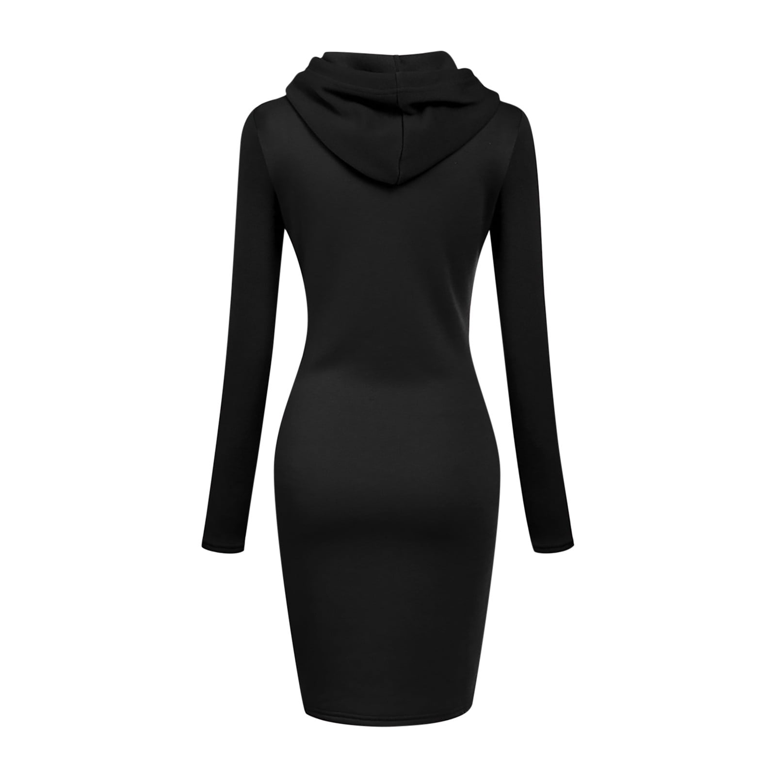 Women's Casual Pullover Hooded Sweatshirt Long Sleeve Drawstring Knee  Length Hoodie Dress with Kangaroo Pocket - Walmart.ca