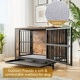 thumbnail image 6 of Pefilos 32.8" Furniture Style Dog Crates for Indoor, Pet Kennels with Removable Trays and 2 Sliding Doors, Heavy-Duty Dog Cage, Brown, 6 of 8