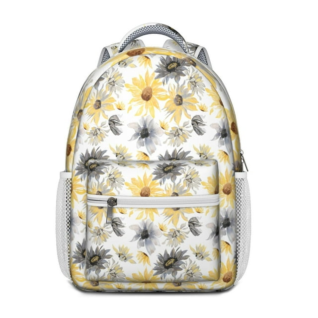 Wildflower Sunflower Design Backpack - Stylish & Breathable School Bookbag for Teenagers