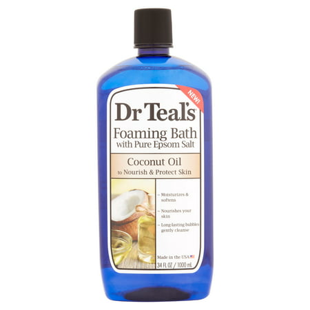 Dr Teal's Foaming Bath with Pure Epsom Salt, Nourish & Protect with Coconut Oil, 34 (Best Bath Oils And Salts)
