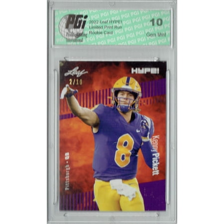 Kenny Pickett Rookie Card Pittsburgh PGI 10 Gem Mint Football Trading Card 2022 Leaf HYPE! #79 Purple SP, 10 Made
