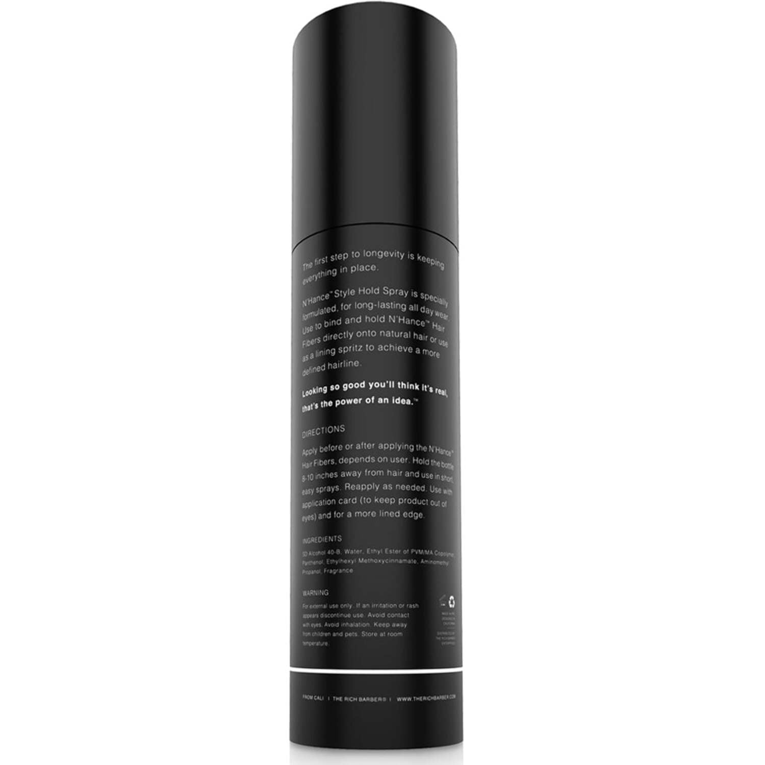 The Rich Barber N’Hance Hair Fibers, Hold Spray & Applicator Set | Natural Concealing Hair Thickening Fibers | Long-Lasting Wear For Sharper Hairlines, Thicker Beard, & Professional Styling (Black)