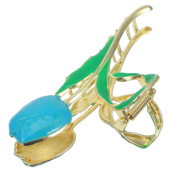 UPGRATOR 1Pack Tulip Flower Hair Claw Clip Metal 4.5In for Women Daily Wearing and Costume Party