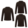thumbnail image 1 of dPois Girls Basic Stretch Tees 3 Packs Long Sleeve T-Shirt Fleece Undershirt Thermal Base Layer Tops Coffee 100, 1 of 7