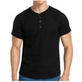 thumbnail image 1 of Chaqueta Casual de Color Sólido de los Hombres, Botón de Manga Corta Delantera Cuello Redondo Blusa Ligera para el Uso Diario Y el Trabajo, Moda Superior, 1 of 4