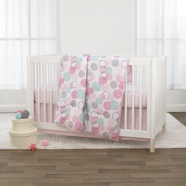 Little Love by NoJo Girl Bubble Dot 3 Piece Crib Bedding Set