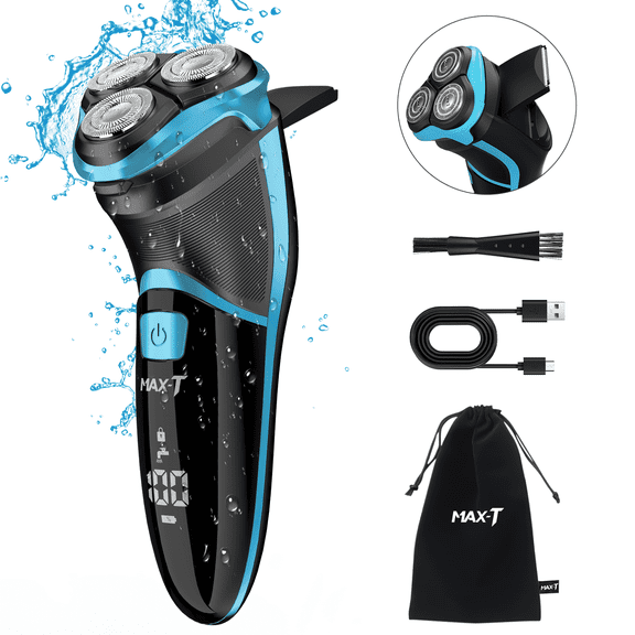 MAX-T 2 in 1 Men Electric Razor for Men with Pop-Up Trimmer, Wet & Dry Men Electric Shave for Men, IPX7 Waterproof Rechargeable, Gift for Men