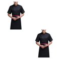 thumbnail image 1 of Cateissary Uniforme de Chef, delantal de cocina de verano de manga corta con bolsillos delanteros, camisas de costura cómodas para hombres para Type5 NO5, 1 of 6