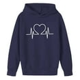 thumbnail image 2 of Eltusu Boys Valentines Hoodies, Relaxed Fit Spring Fall Heart Graphic Long Sleeve Pullover Sweatshirts Navy Size 3-14 T, 2 of 3