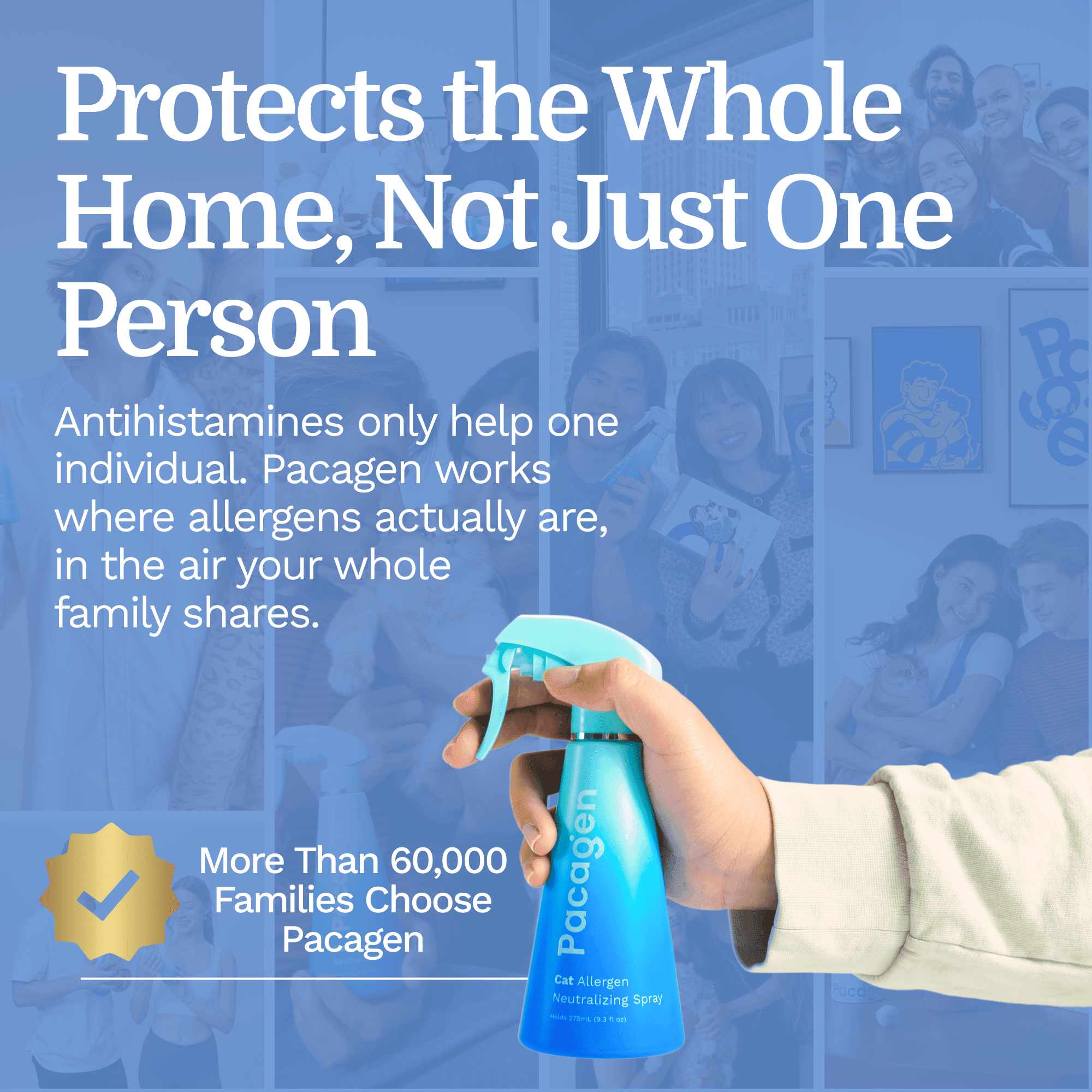 Pacagen Cat Allergen Neutralizing Spray for Humans - Perfect for Home Use, Immediate Results, Easy to Use, and Pet Friendly - A Few Sprays Away from A Clear Day