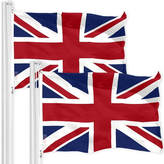 G128 2 PACK 3x5 British Union Jack United Kingdom UK 150D Flag 3'x5' Banner