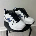 thumbnail image 2 of New Balance Men's 608 v5 Casual Comfort Cross Trainer Shoes, White/Navy Size 7.5, 2 of 6