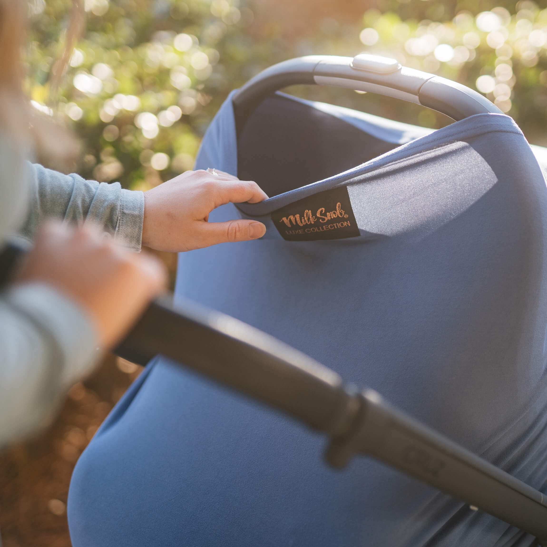 Luxe Ocean Blue 5-in-1 Nursing and Car Seat Cover