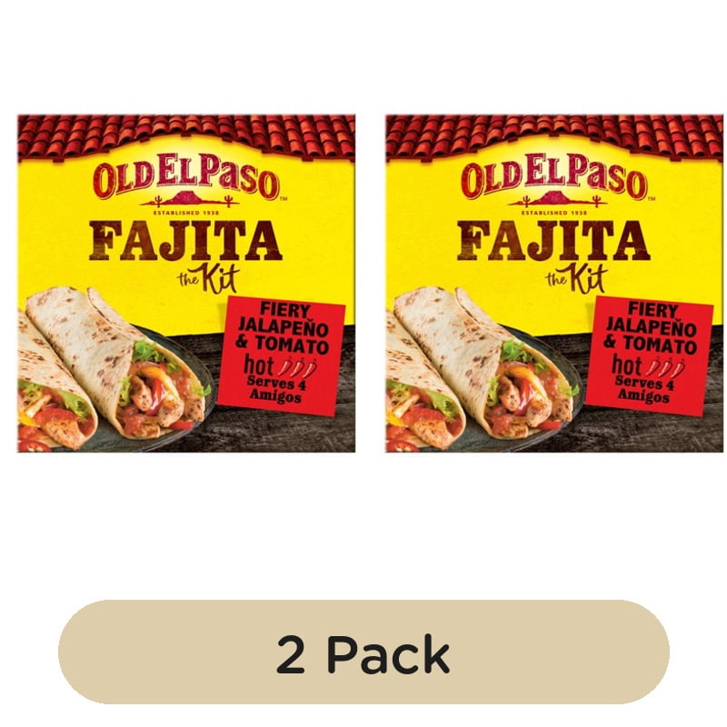 Old El Paso Mexican Fiery Jalapeno & Tomato Fajita Kit 500g, British Import (Pack of 2)