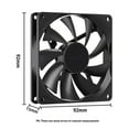 thumbnail image 6 of 2pcs Computer Case Fan 92mm 4-Pin PWM High Airflow Ultra-Thin Cooling Fan 1000-2700 RPM Cascadable FDB Bearing Fan, 6 of 8