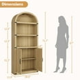 thumbnail image 2 of TROPOW Bookcase with Doors Arched Bookshelf 71.65in Tall Bookcase Farmhouse Cabinet with Shelves Wooden Bookshelves for Home Office, Living Room,Wood Color, 2 of 8