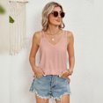 thumbnail image 3 of IWEMEK Women Tops Sleeveless Cute Chic Summer Beach Swimsuit Coverups Tank Top Dressy Casual Pure Color Pink Tees, 3 of 6
