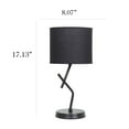 thumbnail image 4 of Simple Designs 17.13" Metal And Modern Abstract Table Lamp With Drum Fabric Shade, For Bedroom, Office, Living Room, Dorm, Side Tables, Black, 4 of 6
