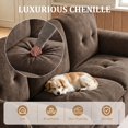 thumbnail image 3 of Timbernest 89" Sectional Sofa for Living Room, 3 Seater Chenille Cloud Couch with Storage, USB Ports, Coffee, 3 of 9