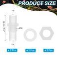 thumbnail image 2 of Uxcell Barb Thru-Bulk Bulkhead Fittings Union Plastic Adapter Fittings with Silicone Washers 2 1/2" x M16, 2 of 7