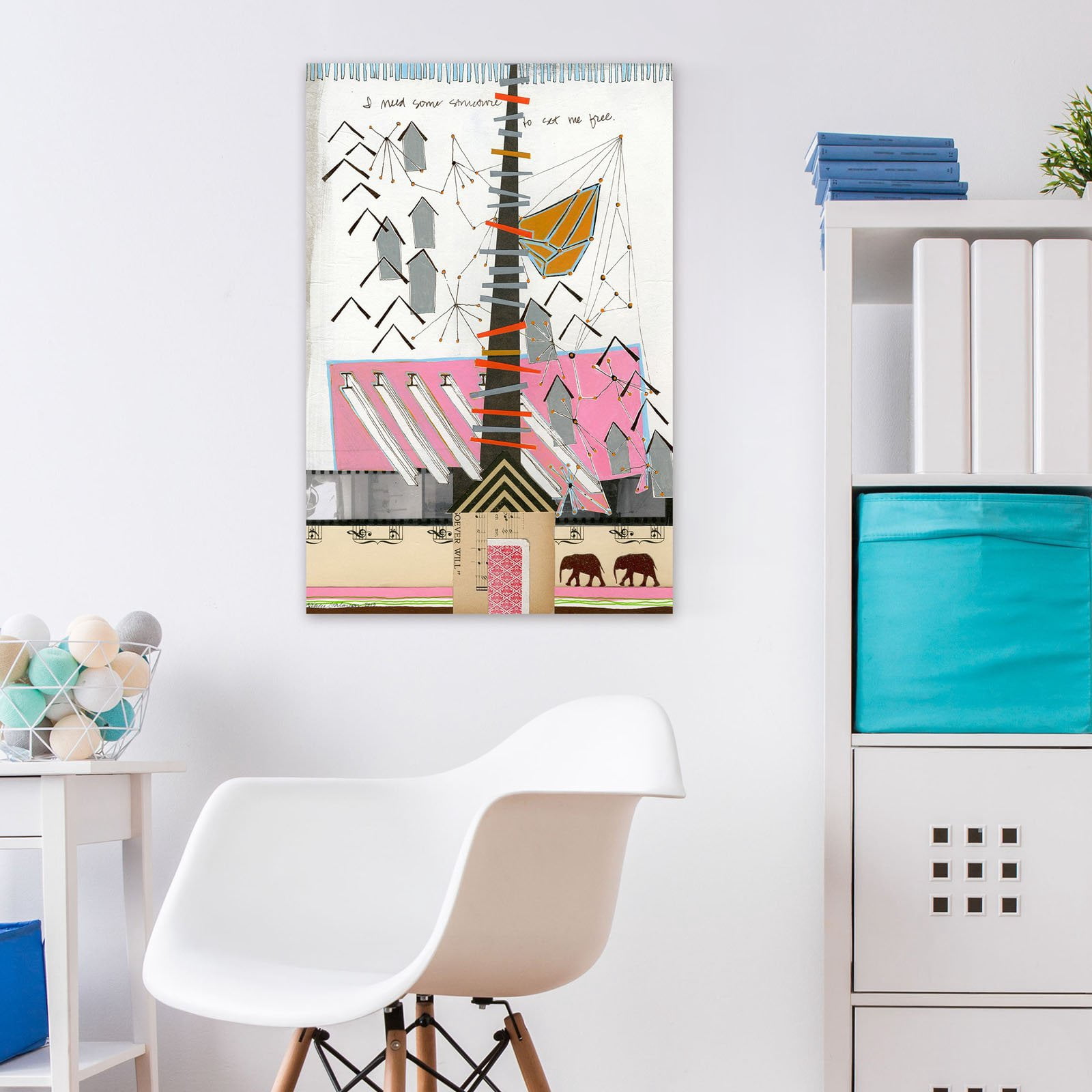 Marmont Hill "Structure to Set Me Free" by Nikki Galapon Painting Print on Wrapped Canvas