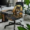 thumbnail image 2 of Renewold Wolf Moon Sunflower Office Chair Cover Soft Rotating Boss Chair Slipcover for Armrest Chairs Removable Swivel Chair Slipcover Polyester Spandex Fabric Cover, S, 2 of 7