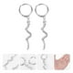 thumbnail image 5 of 1 par de pendientes creativos con forma de serpiente, de plata, a la moda, decorativos, para mujer (oro blanco)., 5 of 8