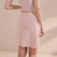 thumbnail image 4 of Defitshape Women's Seamless Half Slip Skirt Elastic Petticoat Summer Casual Mid Rise Elastic Waist Fall Lightweight Short Underdress Pink Large-X-Large, 4 of 5